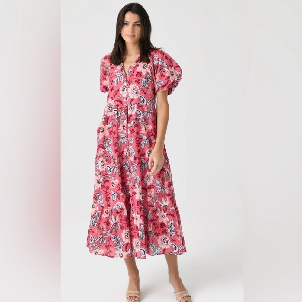 Banjanan Poppy Midi Dress in Elisabetta Vine Rose- NWT Size Small